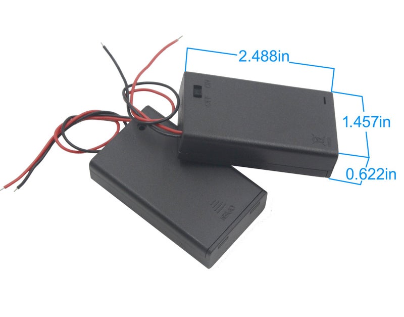 LAMPVPATH (Pack of 3) 3 AAA Battery Holder with Switch, 4.5V Battery Holder with Switch, 3X 1.5V AAA Battery Holder with Leads and Switch - Image 2